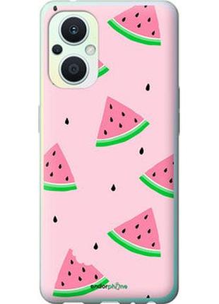 Чехол на oppo reno8 lite розовый арбуз "4314u-2755-2448"