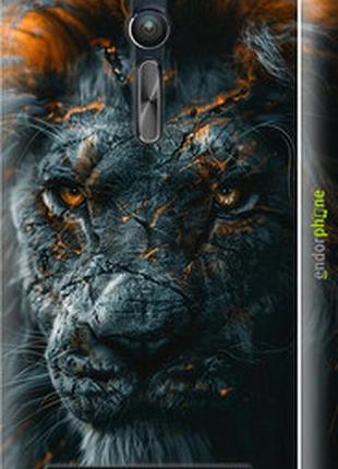 Чехол на asus zenfone 2 ze551ml пламенный лев "6153m-122-2448"