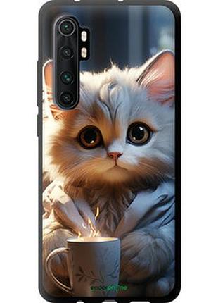 Чехол на xiaomi mi note 10 lite white cat "5646b-1937-2448"