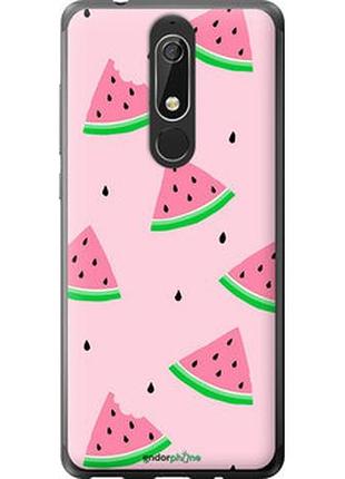 Чехол на nokia 5.1 розовый арбуз "4314u-1529-2448"