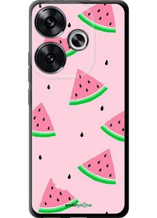 Чехол на xiaomi poco f6 розовый арбуз "4314b-3754-2448"