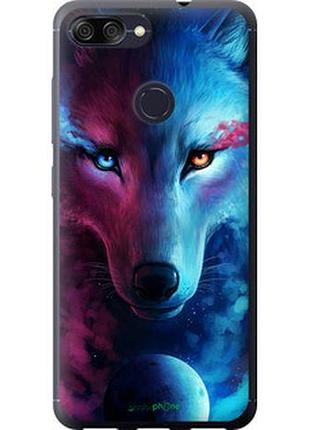 Чехол на asus zenfone max plus m1 zb570tl арт-волк "3999u-1361-2448"