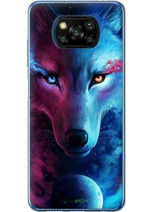 Чехол на xiaomi poco x3 арт-волк "3999u-2073-2448"