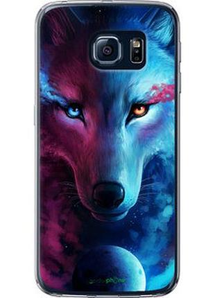 Чехол на samsung galaxy s6 g920 арт-волк "3999t-80-2448"