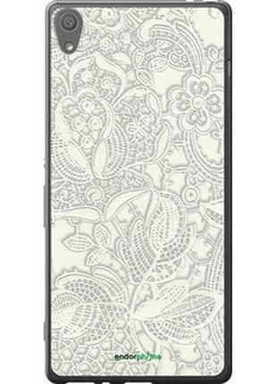 Чехол на sony xperia xa f3112 белое кружево "4383t-399-2448"