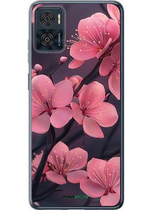Чехол на motorola moto e22 пурпурная сакура "6075u-2974-2448"