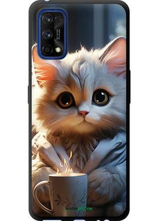 Чехол на realme 7 pro white cat "5646b-2082-2448"