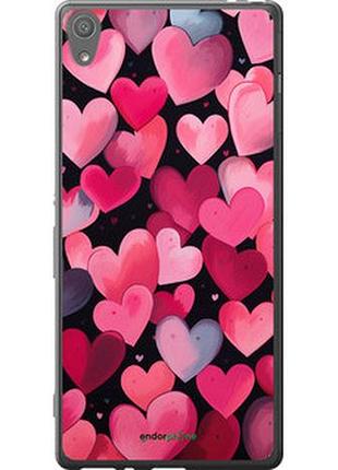 Чехол на sony xperia xa f3112 сердечки 4 "5662t-399-2448"