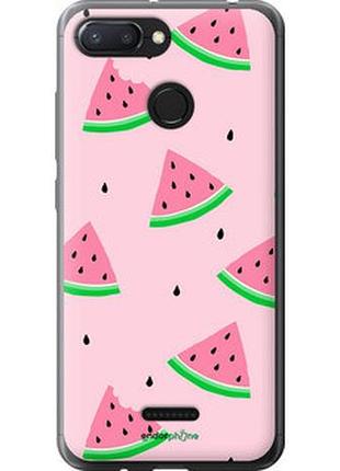 Чехол на xiaomi redmi 6 розовый арбуз "4314t-1521-2448"