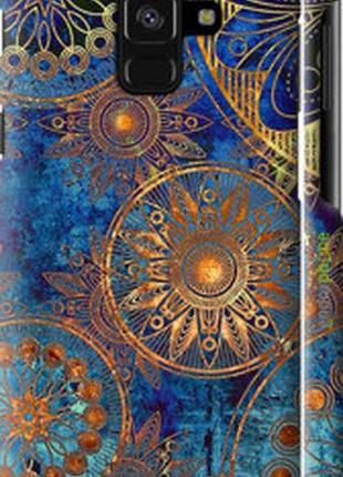 Чехол на samsung galaxy a8 2018 a530f золотой узор "678m-1344-2448"