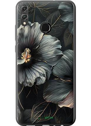 Чехол на huawei honor 8x черные цветы "6031u-1596-2448"