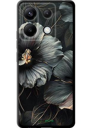 Чохол на xiaomi poco x6 чорні квіти "6031b-3678-2448"