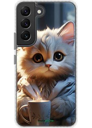 Чехол на samsung galaxy s22 white cat "5646pc-2494-2448"