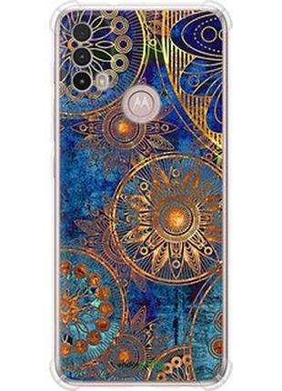 Чехол на motorola e40 золотой узор "678sp-2660-2448"