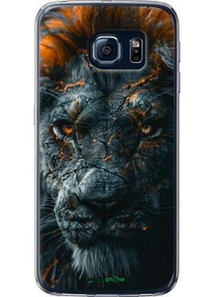 Чехол на samsung galaxy s6 g920 пламенный лев "6153t-80-2448"