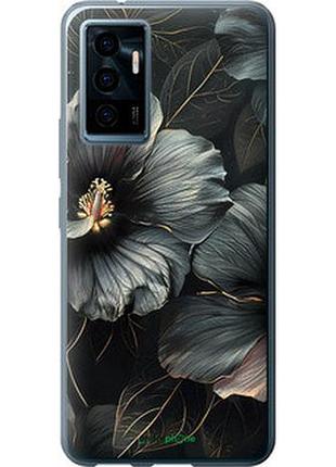 Чохол на vivo v23e чорні квіти "6031u-2641-2448"