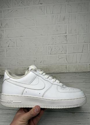 Белые кожаные кроссовки nike air force 1 оригинал