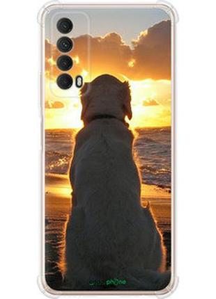 Чехол на huawei p smart 2021 закат и собака "3966sp-2100-2448"
