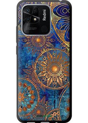Чехол на xiaomi redmi 10c золотой узор "678b-2591-2448"