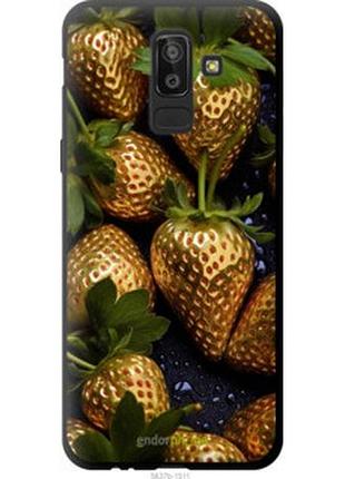 Чехол на samsung galaxy j8 2018 золотая клубника "5637b-1511-2448"