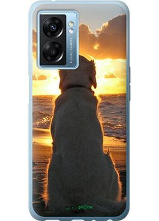 Чехол на oppo a77 5g закат и собака "3966u-1377-2448"