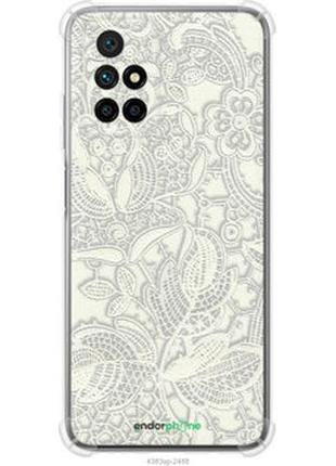 Чехол на xiaomi redmi 10 белое кружево "4383sp-2488-2448"