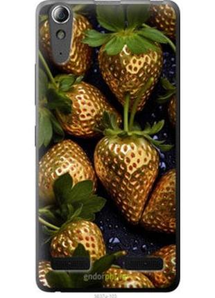 Чехол на lenovo a6000 золотая клубника "5637u-103-2448"