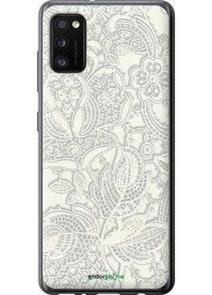 Чехол на samsung galaxy a41 a415f белое кружево "4383t-1886-2448"