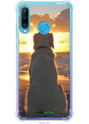 Чехол на huawei p30 lite закат и собака "3966sp-1651-2448"
