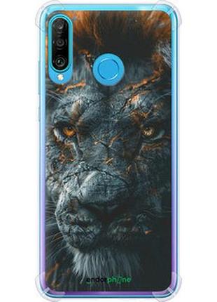 Чехол на huawei p30 lite пламенный лев "6153sp-1651-2448"
