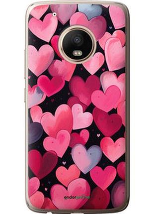 Чехол на motorola moto g5 plus сердечки 4 "5662u-1038-2448"