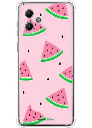 Чехол на motorola moto g14 розовый арбуз "4314sp-3197-2448"