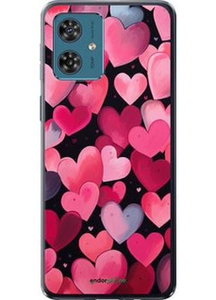 Чехол на motorola moto g54 сердечки 4 "5662u-3339-2448"