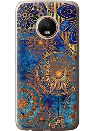 Чехол на motorola moto g5 plus золотой узор "678u-1038-2448"