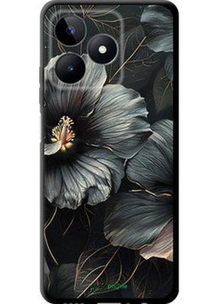 Чехол на realme c51 черные цветы "6031b-3467-2448"