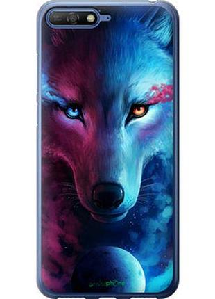 Чехол на huawei y6 2018 арт-волк "3999t-1637-2448"