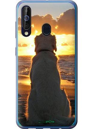 Чехол на samsung galaxy a60 2019 a606f закат и собака "3966u-1699-2448"