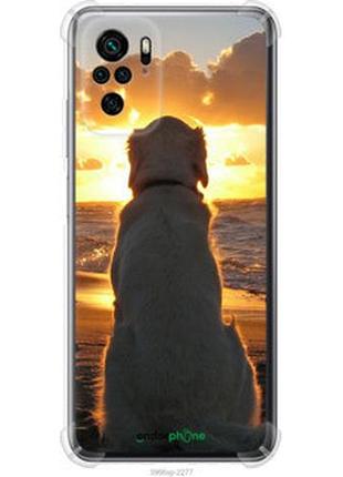 Чехол на xiaomi redmi note 10 закат и собака "3966sp-2277-2448"