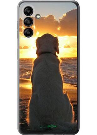 Чехол на samsung galaxy a13 5g закат и собака "3966u-3853-2448"