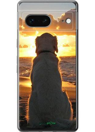 Чехол на google pixel 7 закат и собака "3966u-2839-2448"