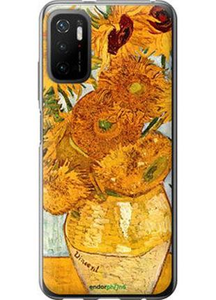 Чехол на xiaomi redmi note 10t винсент ван гог. подсолнухи "162u-2484-2448"