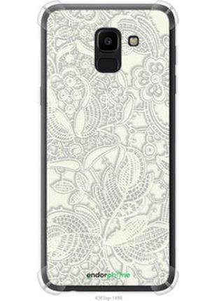 Чехол на samsung galaxy j6 2018 белое кружево "4383sp-1486-2448"