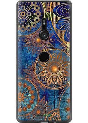 Чехол на sony xperia xz3 h9436 золотой узор "678u-1540-2448"