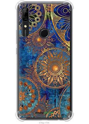 Чехол на huawei y9 prime 2019 золотой узор "678sp-1736-2448"