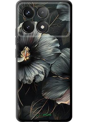 Чохол на xiaomi redmi k70 pro чорні квіти "6031b-3800-2448"