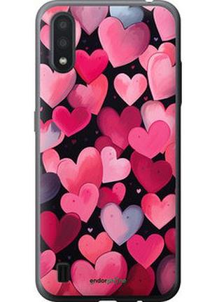 Чехол на samsung galaxy a01 a015f сердечки 4 "5662u-1842-2448"