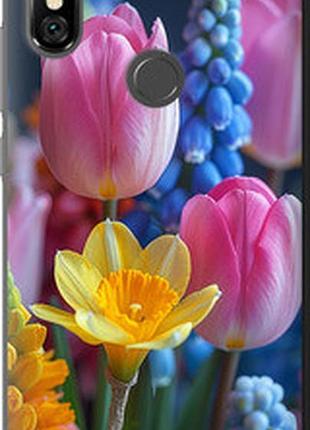 Чехол на xiaomi redmi note 6 pro весенние цветы "6058t-1551-2448"