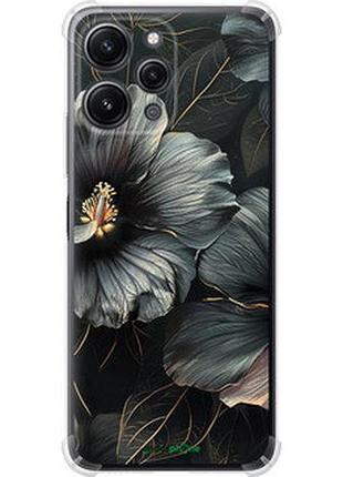 Чехол на xiaomi redmi 12 черные цветы "6031sp-3114-2448"