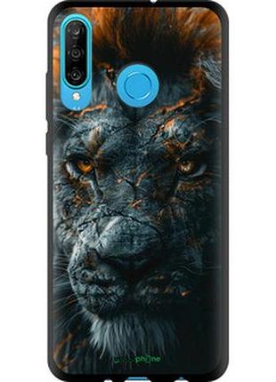Чехол на huawei p30 lite пламенный лев "6153b-1651-2448"