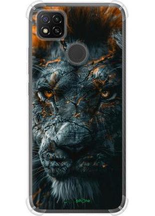 Чехол на xiaomi redmi 9c пламенный лев "6153sp-2035-2448"